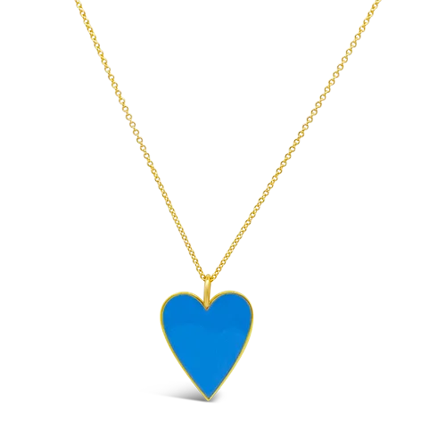 Stainless steel necklaces for durability and style-Blue Enamel Heart Necklace