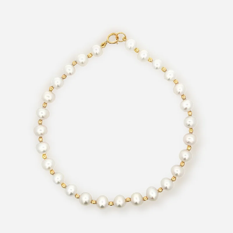 Eco-friendly bracelets made from sustainable materials-5-5.5MM Bead It Pearl Bracelet