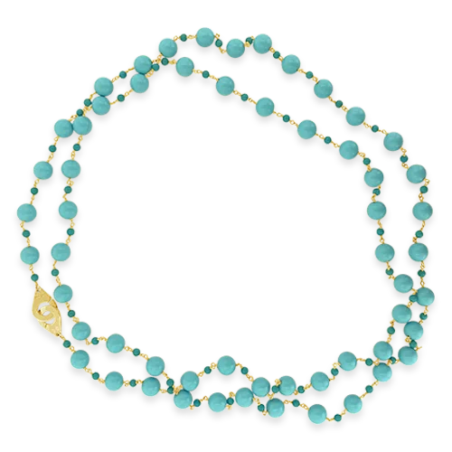 Modern geometric necklaces for creative fashion-Turquoise Bead Necklace