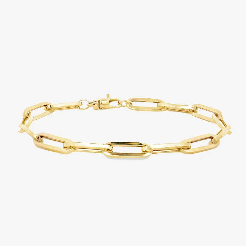 Gold-plated bracelets for a luxury look-5.3mm Paper Clip Link Bracelet