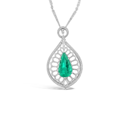 Custom-made necklaces for special occasions-Paraiba & Diamond Pendant