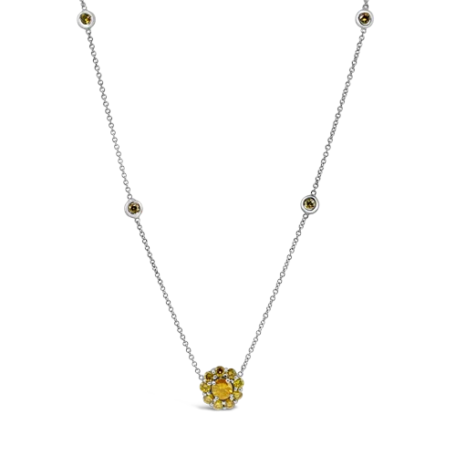 Classic silver necklaces for understated style-Yellow Diamond Necklace