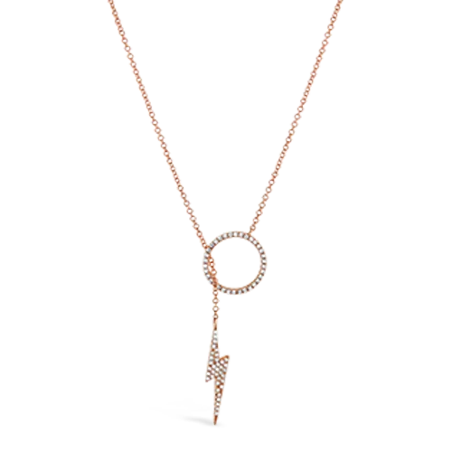 Adjustable pendant necklaces for a perfect fit-Diamond Lightning Bolt Necklace