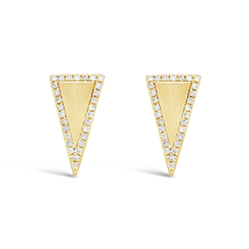 Hoop earrings with unique textures and patterns-Diamond Triangle Earrings