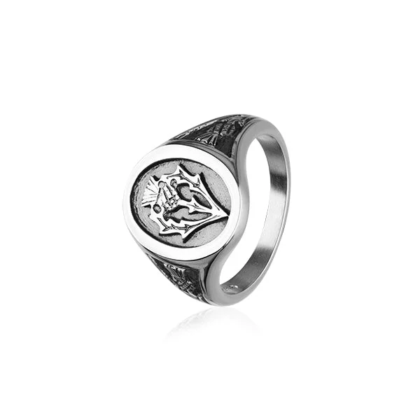 Custom rings with personalized initials for uniqueness-Thistle Silver Ring R78