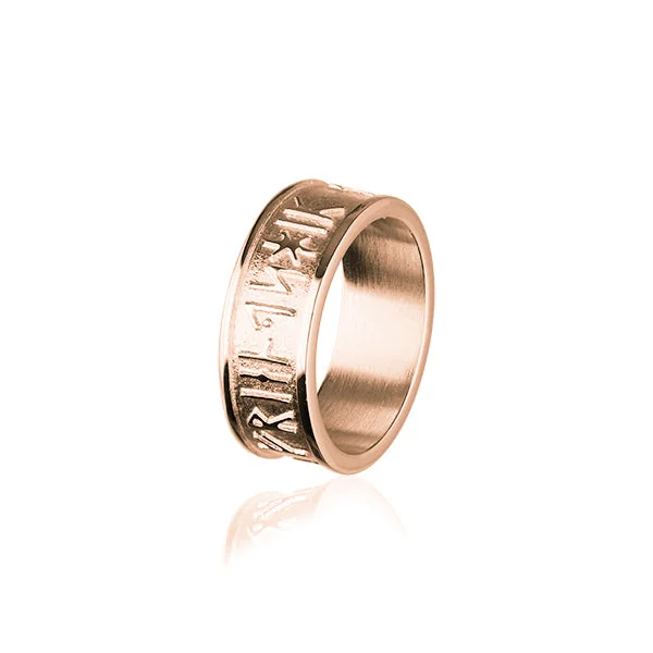 Elegant rose gold rings for sophisticated style-Runic Rose Gold Ring RR236