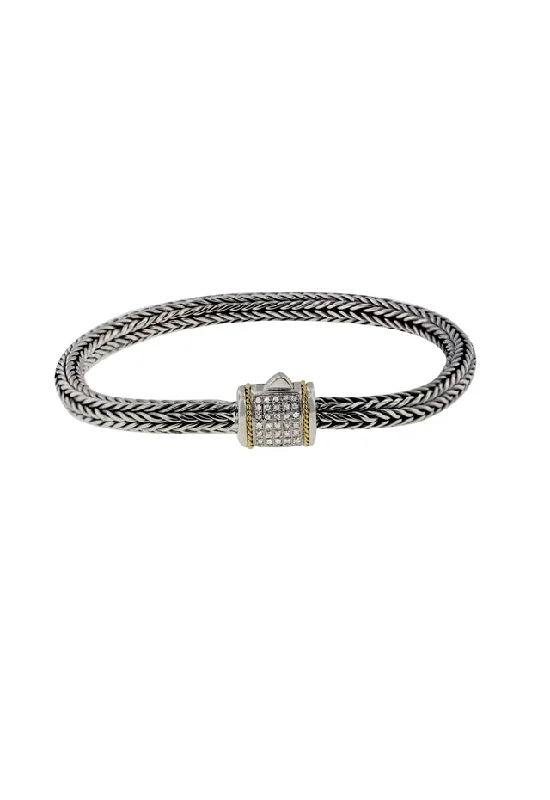 Adjustable cord bracelets for a custom fit-925 Sterling Silver and 18K Yellow Gold Diamond Bracelet, 0.14 TCW