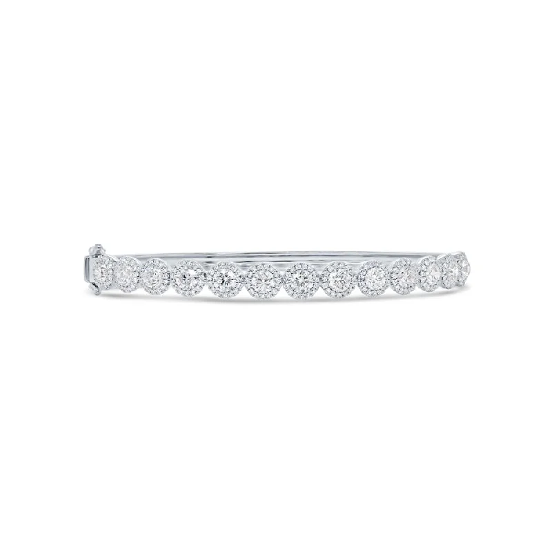 Delicate bangles for subtle sophistication-14K White Gold Diamond Bangle (Medium)