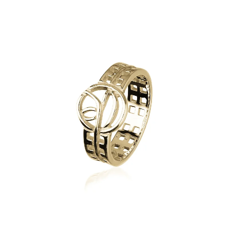 Unique stacking rings for endless combinations-Charles Rennie Mackintosh Gold Ring GR199