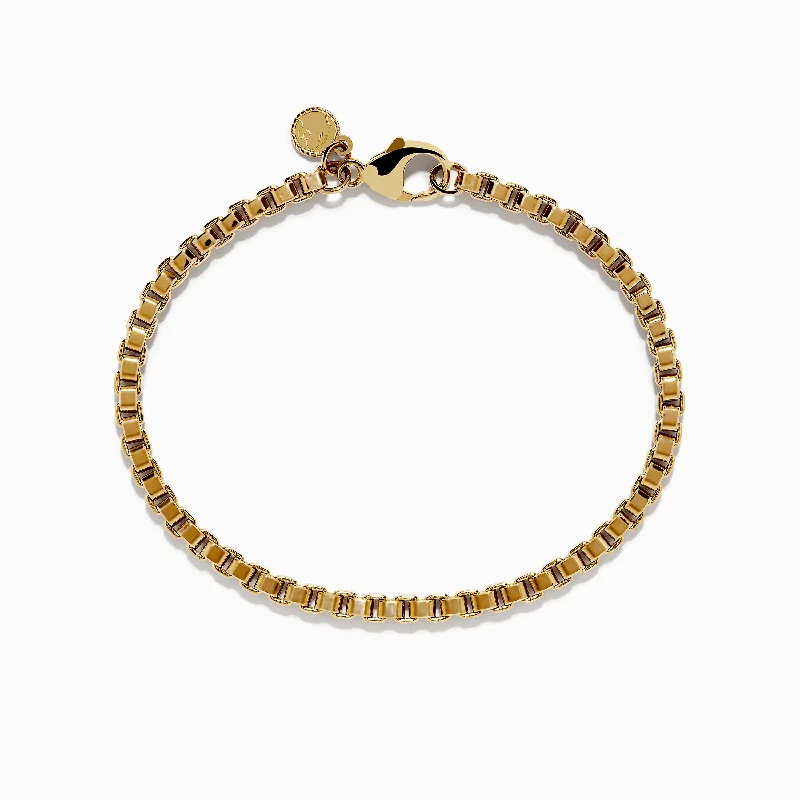 Elegant pearl bracelets for timeless beauty-Men's 14K Yellow Gold Chain Bracelet 8.5"