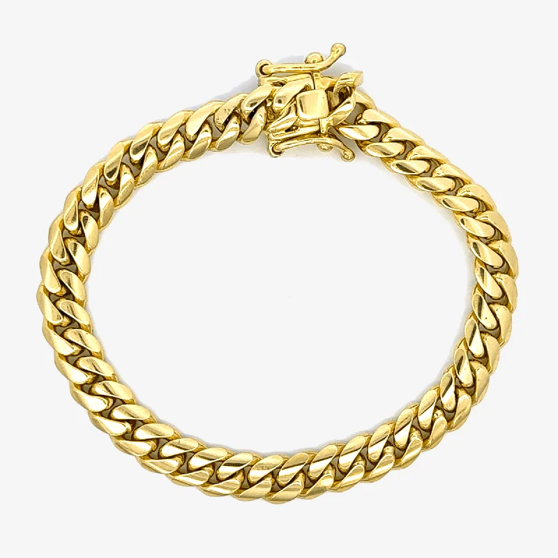 Stainless steel bracelets for a modern, durable style-Solid 8mm Miami Cuban Link 8" Bracelet