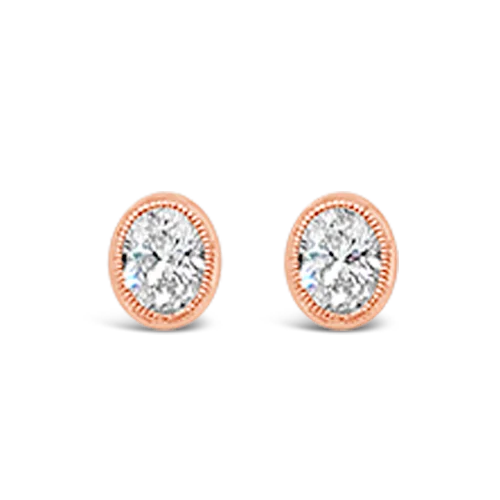 Lightweight earrings for comfortable wear-Oval Diamond Earrings