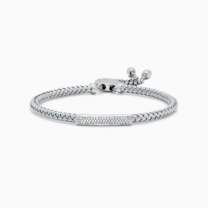 Eco-friendly bracelets made from sustainable materials-925 Sterling Silver Diamond Accented Bracelet, 0.17 TCW