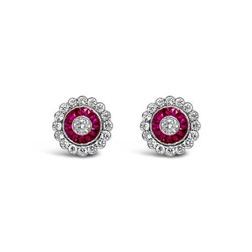 Trendy drop earrings for evening wear-Pink Sapphire & Diamond Earrings