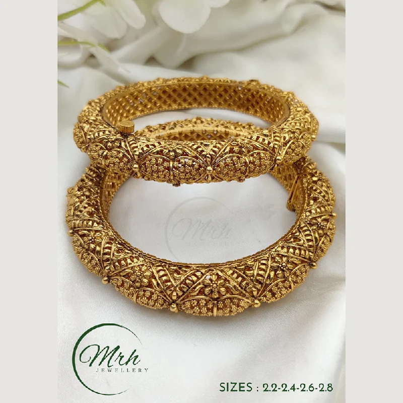 Intricately designed bangles for high-fashion looks-Jewel Addiction Copper Gold Plated Bangles Set