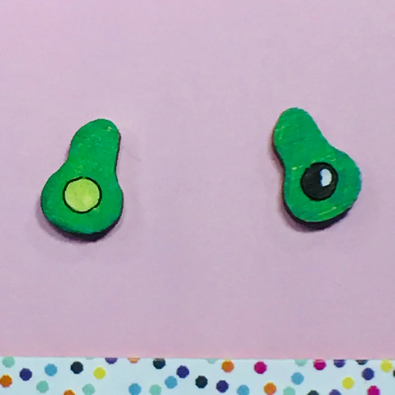 Colorful statement earrings to complement your outfit-Studs: Avocado