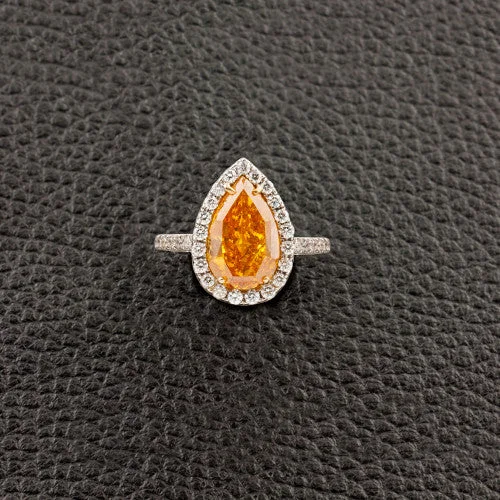 Luxury gold rings for upscale events-Orange Diamond Ring