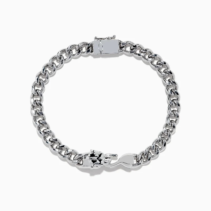 Custom engraved bracelets for personalized gifts-925 Sterling Silver Panther Bracelet