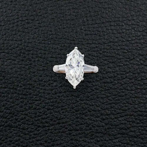 Custom-designed rings for unique personal expression-Marquise Diamond Engagement Ring