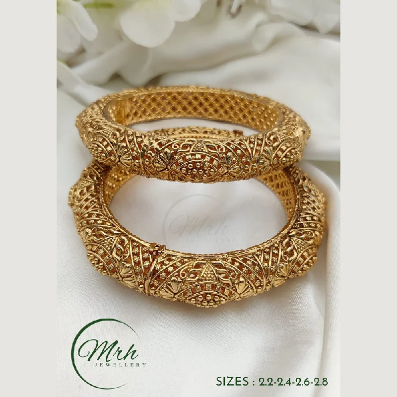 Fashion-forward gold bangles for a luxe feel-Jewel Addiction Copper Gold Plated Bangles Set