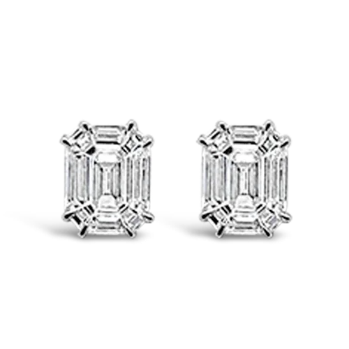 Statement earrings for fashionistas and trendsetters-Invisible set Diamond Earrings