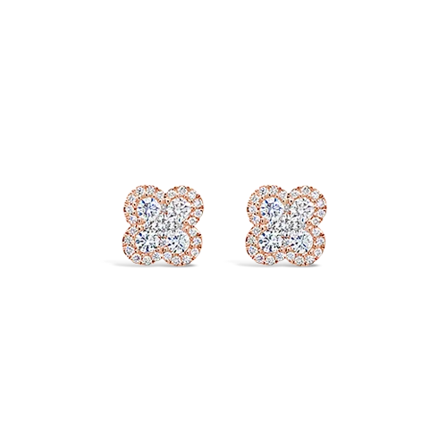 Colorful statement earrings to complement your outfit-Diamond Clover Earrings