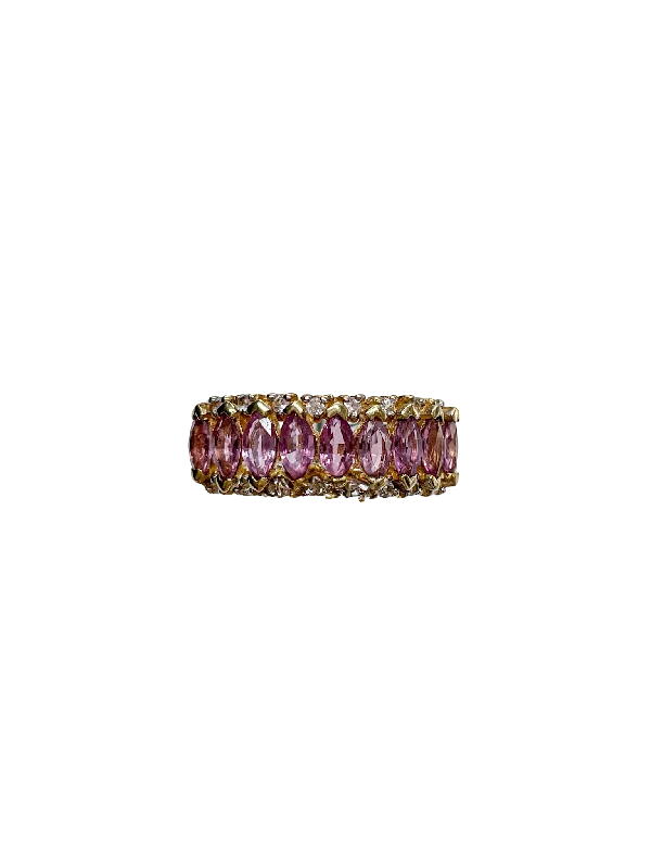 Custom couple rings for matching styles-*NEW* Vintage Pink Tourmaline and Diamond Amethyst ring