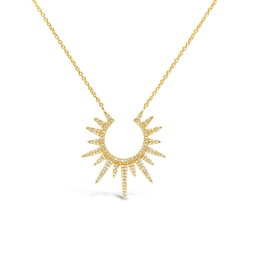 Vintage-inspired lockets for timeless beauty-Diamond Sunburst Necklace