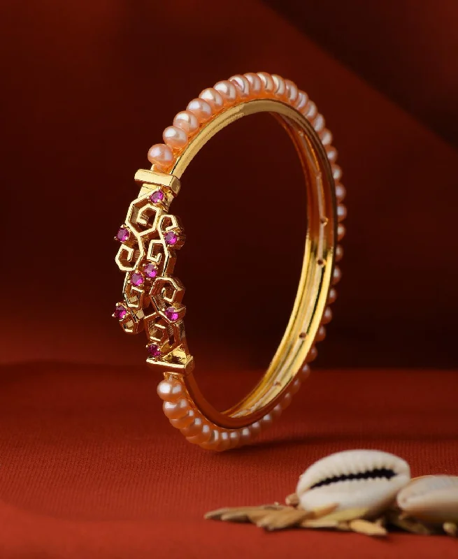 Classic pearl bangles for timeless beauty-Beautiful and Classy Pearl Bangle