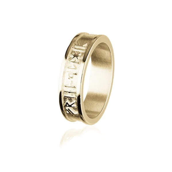 Classic gold rings for timeless fashion-Runic Gold Ring GXR237