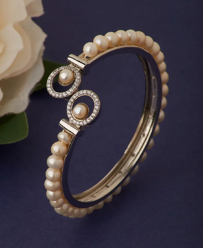 Custom design bangles for a personal touch-Delightful Real Pearl Bangle