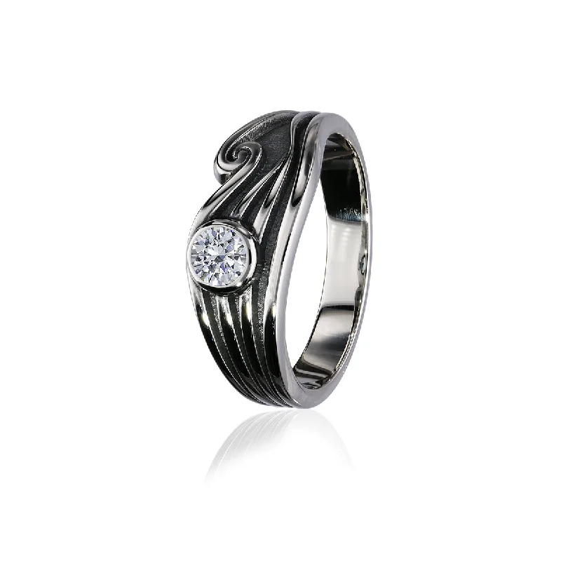 Custom wedding rings for personalized vows-Tide Silver Ring CR184