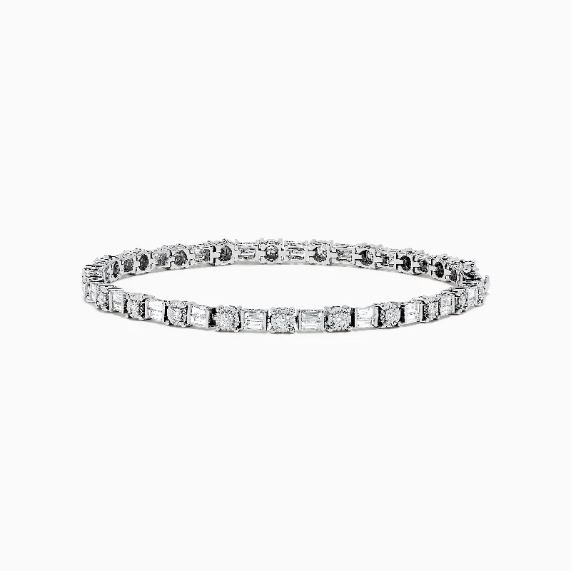 Custom birthstone bracelets for special occasions-Classique 14K White Gold Diamond Tennis Bracelet 2.08 TCW