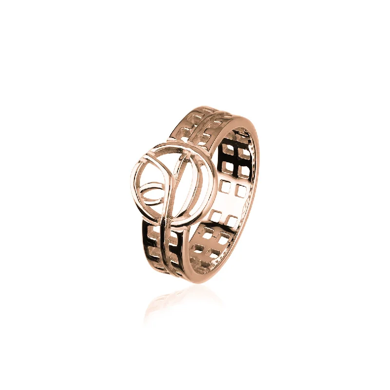 Simple silver rings for minimalist lovers-Charles Rennie Mackintosh Rose Gold Ring RR199