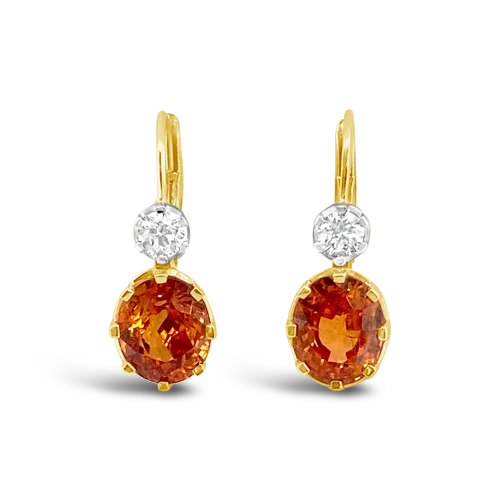 Designer earrings for exclusive collections-Citrine & Diamond Dangle Earrings