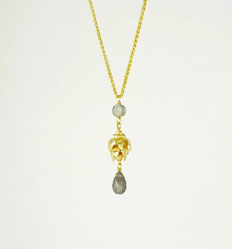 Sterling silver necklaces for everyday wear-Anoop Labradorite Necklace