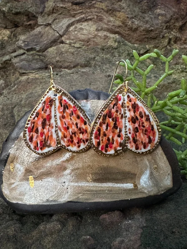 Lightweight hoop earrings for casual style-‘Wings’ Porcelain Earrings with hand painted design