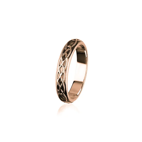 Stackable rings for customizable combinations-Celtic Rose Gold Ring RR319