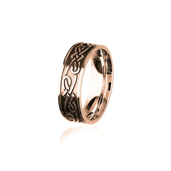 Romantic heart-shaped rings for special gifts-Celtic Rose Gold Ring RXR401