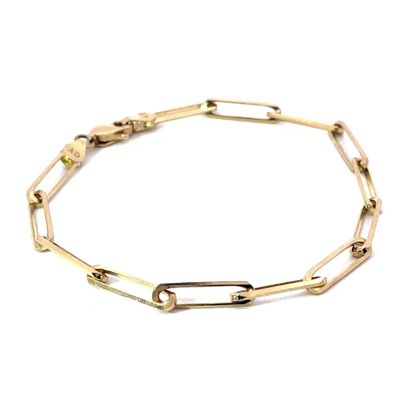 Vintage metal bracelets for retro flair-14 KARAT YELLOW GOLD 3.7MM PAPERCLIP BRACELET