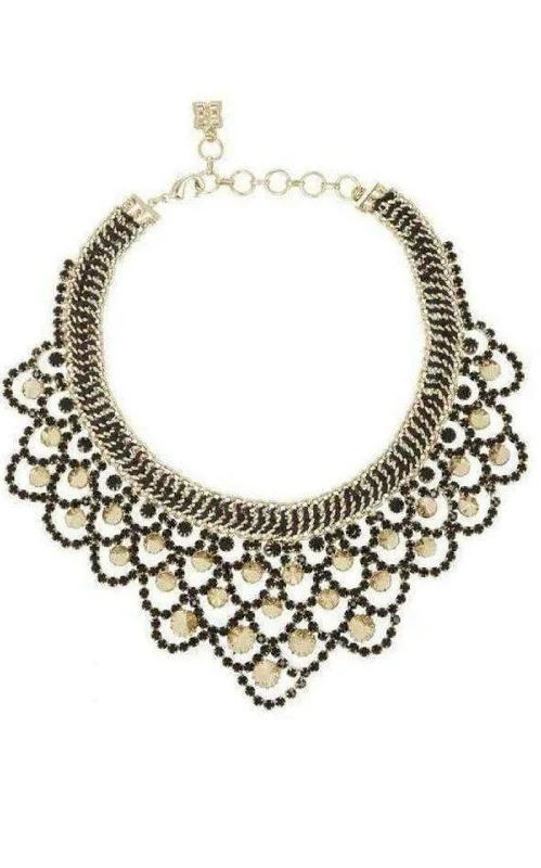 Designer necklaces for high-end jewelry lovers-Metal Spike Bib Necklace