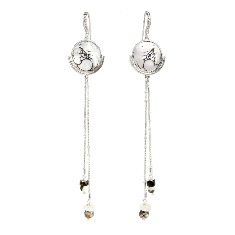 Custom earrings for your favorite sports team-VOLTA . SUPER . Full Moon tassel earrings