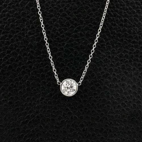 Stainless steel necklaces for durability and style-Diamond Solitaire Necklace