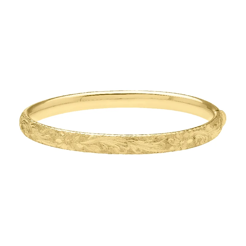 Custom engraved bangles for personalized fashion-14K Medium Engraved Bangle