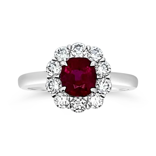 Sterling silver rings for everyday wear-Ruby & Diamond Ring