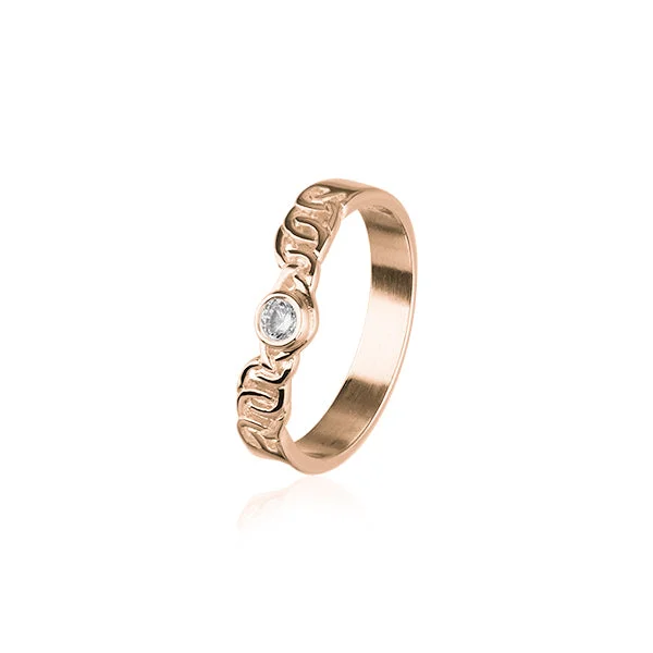 Custom rings for anniversary gifts-Celtic Rose Gold Ring RCR156