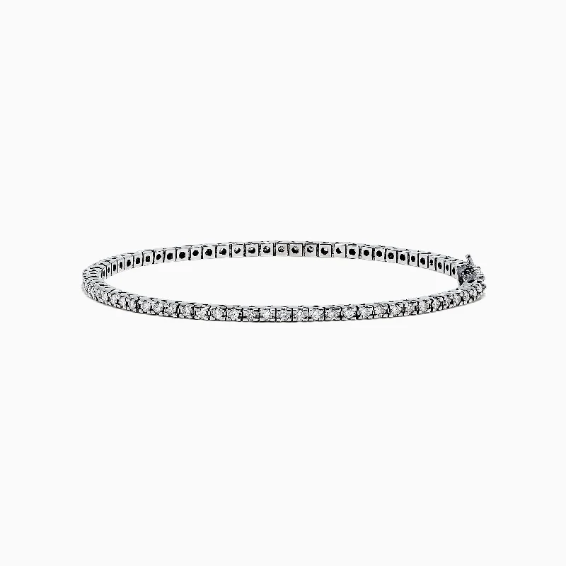 Silver chain bracelets for timeless elegance-14K White Gold Diamond Tennis Bracelet, 1.51 TCW