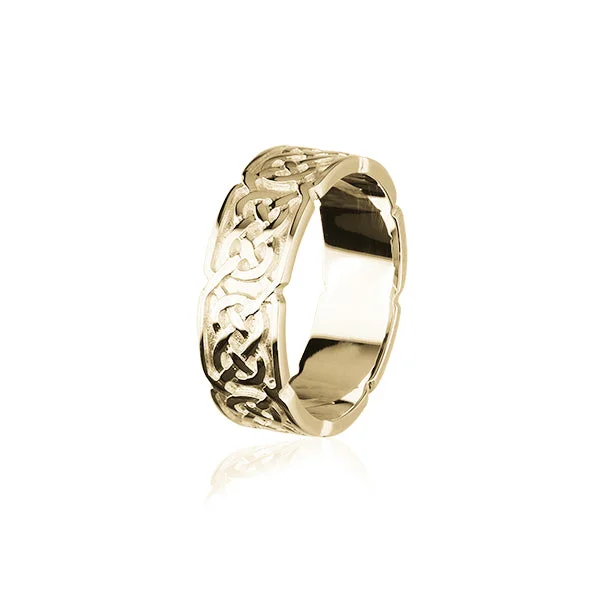 Custom rings for anniversary gifts-Celtic Gold Ring GXR126