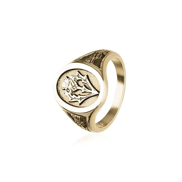 Custom wedding rings for unique ceremonies-Thistle Gold Ring GR78