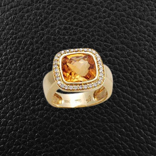 Custom promise rings for meaningful gifts-Citrine & Diamond Ring